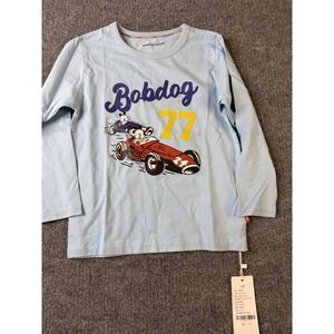 Bobdog Colour Kids Long Sleeve Shirt Blue Racing Car 77 Graphic NWT